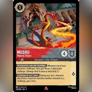 Disney Lorcana Majestic Dragon Card Rare 137/204 EN 7 Non Foil
